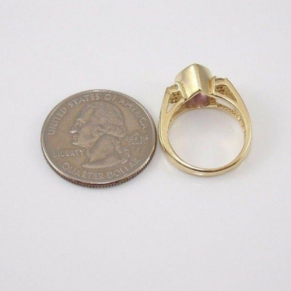 14kt Gold Purple Amethyst Diamond Ring - Size 5.25 - Picture 5 of 5